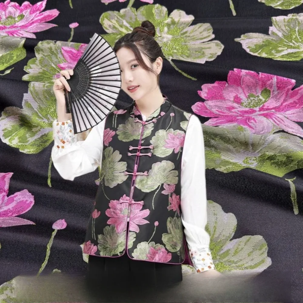 Lotus Colored Yarn Dyed Jacquard Fabric Dress Vest New Chinese Style Clothing Tea Mat Pillow Table Cushion Cloth for Diy Sewing
Lotus Colored Yarn Dyed Jacquard Fabric Dress Vest New Chinese Style Clothing Tea Mat Pillow Table Cushion Cloth for Diy Sewing