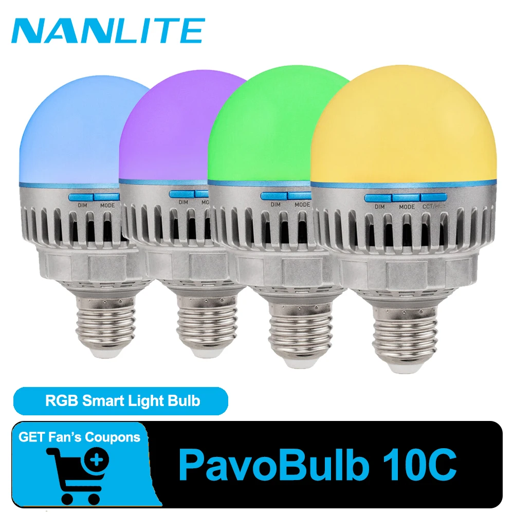 Nanlite PavoBulb 10C 10W 2700K to 7500K Full-color RGBWW Light Bulb for Night Light Creative Shooting Atmosphere Light
Nanlite PavoBulb 10C 10W 2700K to 7500K Full-color RGBWW Light Bulb for Night Light Creative Shooting Atmosphere Light