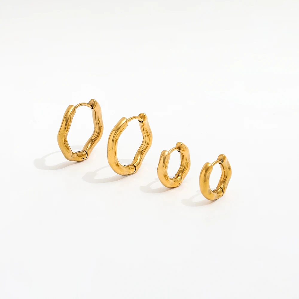 Joolim Jewelry High Quality PVD Wholesale Statement Simple Irregular Abstract Waved Huggie Stainless Steel Earring for Women
Joolim Jewelry High Quality PVD Wholesale Statement Simple Irregular Abstract Waved Huggie Stainless Steel Earring for Women