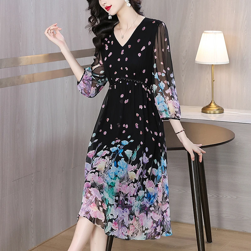 Summer Black Silk Print Floral Luxury Evening Dress Women Korean Vintage Elegant Party Vestidos 2024 Fashion Bodycon Prom Dress
Summer Black Silk Print Floral Luxury Evening Dress Women Korean Vintage Elegant Party Vestidos 2024 Fashion Bodycon Prom Dress