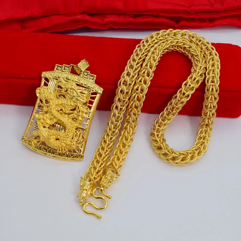 Jin Yicheng 24-каратное настоящее золото, мужское круглое тканевое ожерелье с головой дракона и подвеской Longteng Sihai 9999
Jin Yicheng 24-каратное настоящее золото, мужское круглое тканевое ожерелье с головой дракона и подвеской Longteng Sihai 9999