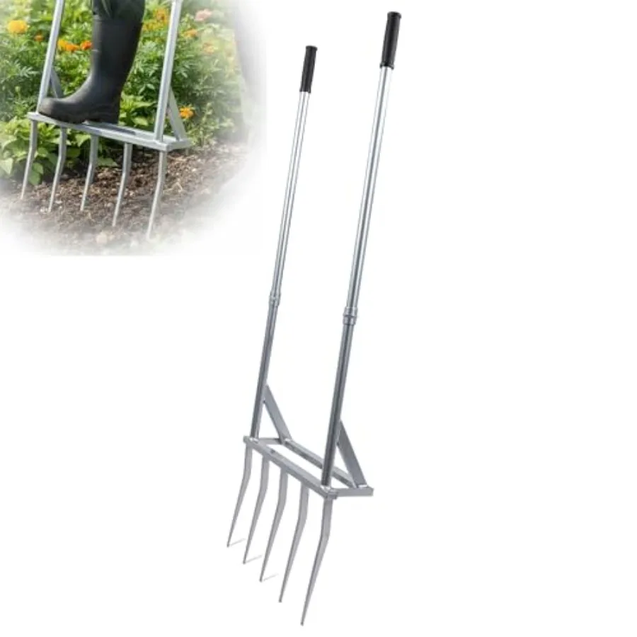 56 Inch 5-Tine Heavy Duty Broadfork for Farming All-Steel Rust-Resistant Black Finish Widened Foot Pedal Easy Assembly
56 Inch 5-Tine Heavy Duty Broadfork for Farming All-Steel Rust-Resistant Black Finish Widened Foot Pedal Easy Assembly