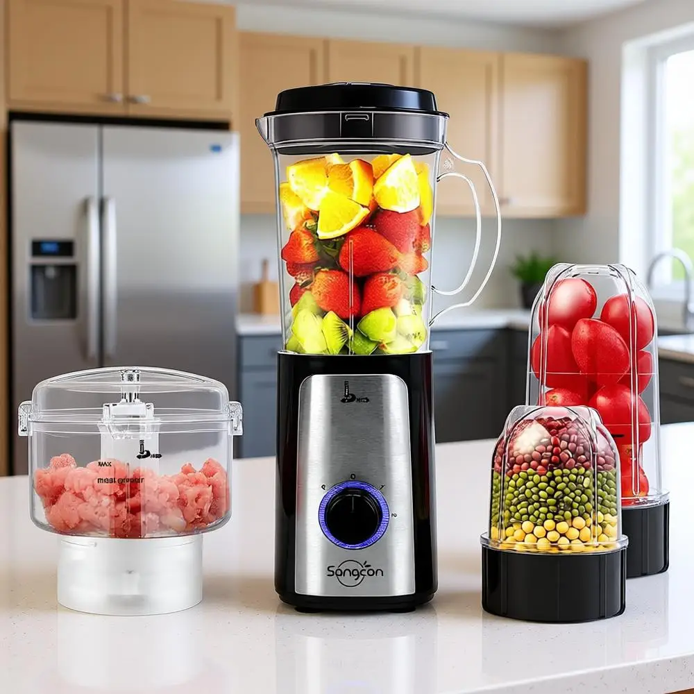 5-in-1 Multi-Function Blender and Food Processor, Compact Electric Chopper for Meat, Vegetables, Smoothies, and Shakes, 350W Hig
5-in-1 Multi-Function Blender and Food Processor, Compact Electric Chopper for Meat, Vegetables, Smoothies, and Shakes, 350W Hig