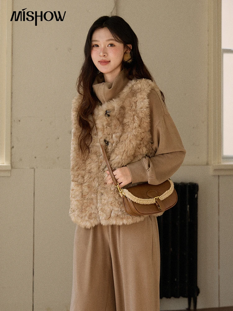 MISHOW Women's Khaki Vest Jacket 2025 Winter Retro Warm Round Neck Single-Breasted Coat Plush Comfortable Casual Coat MXE90W0920
MISHOW Women's Khaki Vest Jacket 2025 Winter Retro Warm Round Neck Single-Breasted Coat Plush Comfortable Casual Coat MXE90W0920