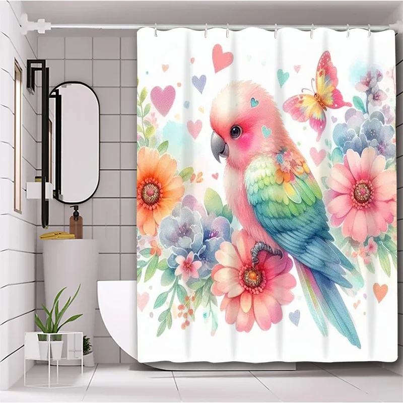 Занавеска для купания с цветочным и птичьим узором, водонепроницаемая занавеска для душа с 12 крючками, домашний деко
Занавеска для купания с цветочным и птичьим узором, водонепроницаемая занавеска для душа с 12 крючками, домашний деко