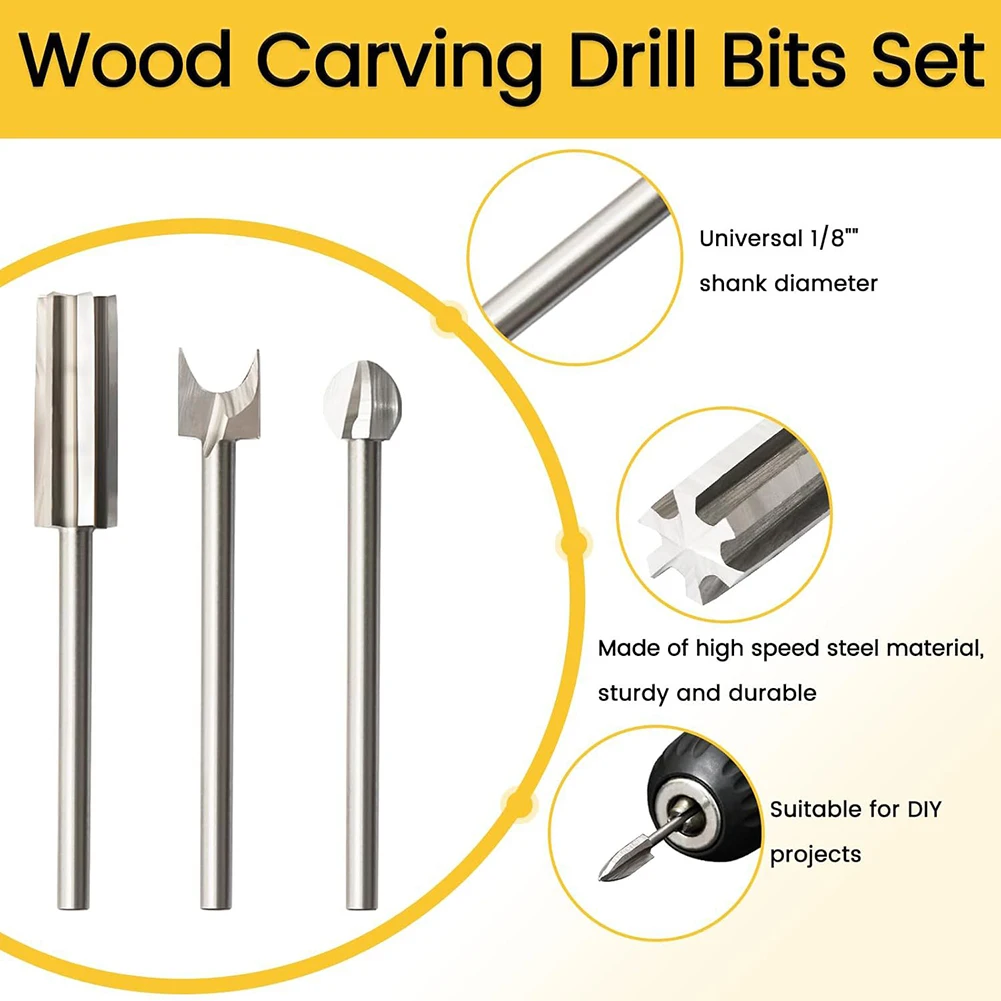 11 шт., сверла для резьбы по дереву, 1/8 дюйма, хвостовик, алмазные фрезы, гравировальные инструменты для глубоких канавок, вращающийся инструмент «сделай сам»
11 шт., сверла для резьбы по дереву, 1/8 дюйма, хвостовик, алмазные фрезы, гравировальные инструменты для глубоких канавок, вращающийся инструмент «сделай сам»