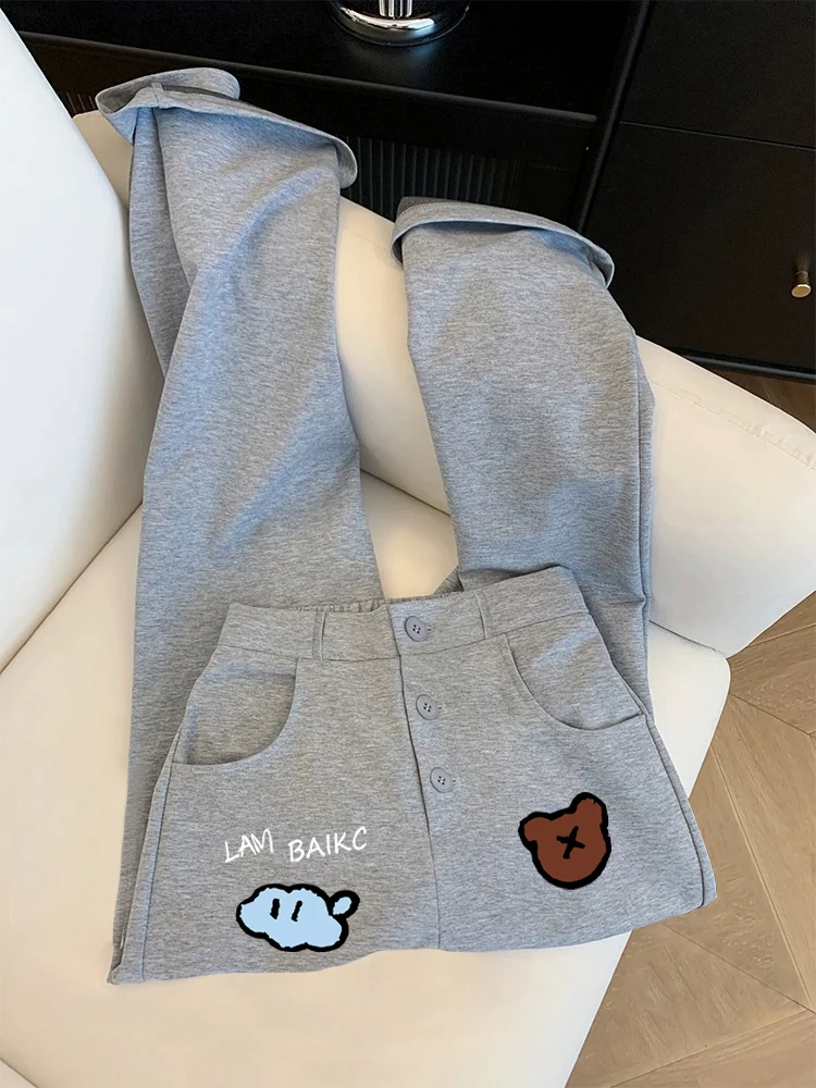 Ретро футболка с высокой талией и пуговицами, повседневные спортивные брюки с принтом для мужчин и женщин, весна-осень, небольшой размер, модные прямые брюки
Ретро футболка с высокой талией и пуговицами, повседневные спортивные брюки с принтом для мужчин и женщин, весна-осень, небольшой размер, модные прямые брюки