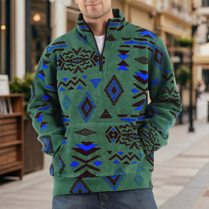 Men's Autumn Winter New Style Best Selling Geometric Pattern Stand Collar Thickened Long Sleeve Half Zipper Pullover Hoodie
Men's Autumn Winter New Style Best Selling Geometric Pattern Stand Collar Thickened Long Sleeve Half Zipper Pullover Hoodie