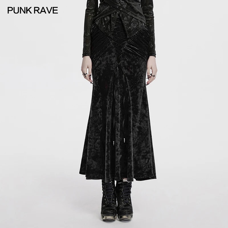 PUNK RAVE Women's Goth High Waist Snowflake Gloss Velvet Skirt Straps Body Curve Vintage Gothic Personalized Cut Skirts
PUNK RAVE Women's Goth High Waist Snowflake Gloss Velvet Skirt Straps Body Curve Vintage Gothic Personalized Cut Skirts