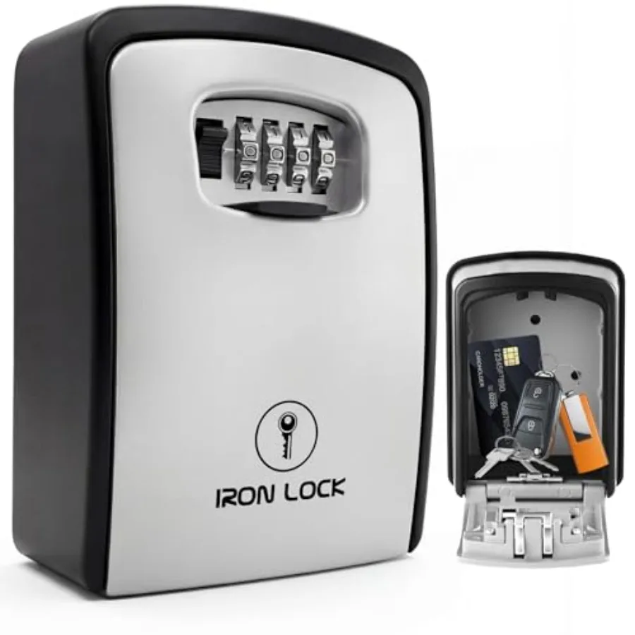 ® Key Lock Box XXL Wall Mount Waterproof Outdoor Key Safe with Heavy-Duty Metal Body and 4-Digit Combination Lock Box for Keys
® Key Lock Box XXL Wall Mount Waterproof Outdoor Key Safe with Heavy-Duty Metal Body and 4-Digit Combination Lock Box for Keys