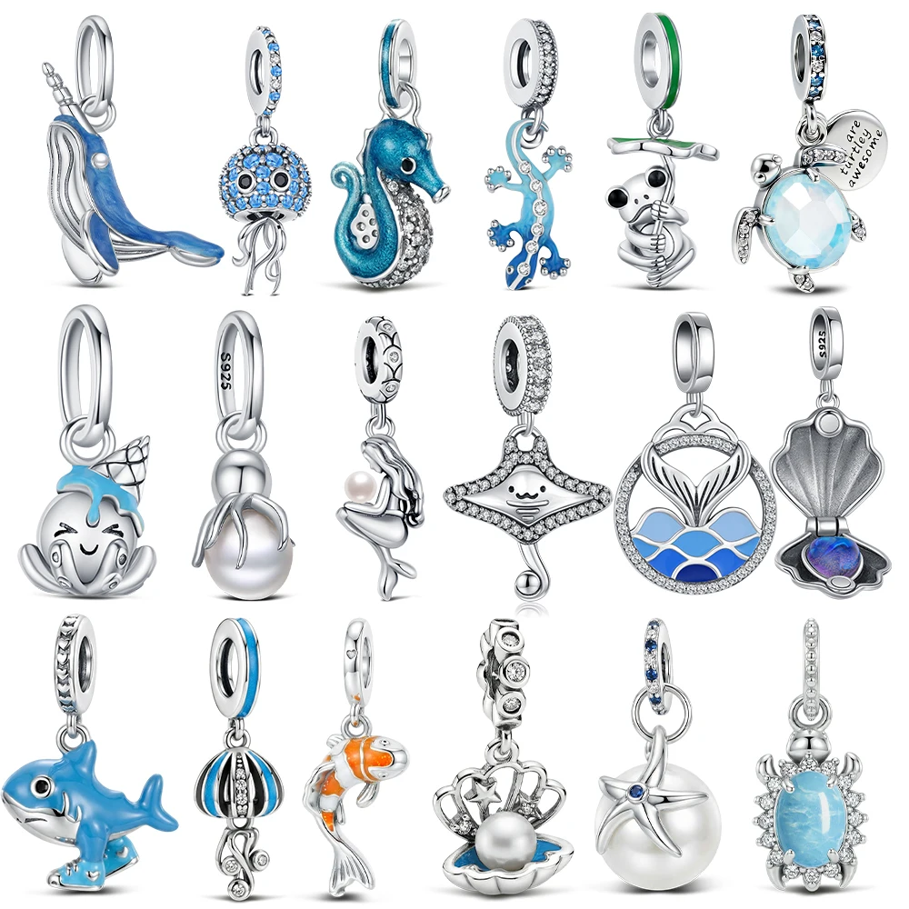 New Sterling Silver Cute Charms Ocean Mermaid Shark Turtle Pendants Jewelry Making For Classic Bracelet Ladies DIY Gifts
New Sterling Silver Cute Charms Ocean Mermaid Shark Turtle Pendants Jewelry Making For Classic Bracelet Ladies DIY Gifts