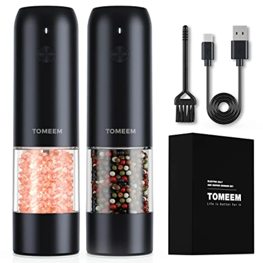 Electric Salt and Pepper Grinder Set with LED Lights Rechargeable Automatic Pepper and Salt Mill with 6 Adjustable Coarseness D
Electric Salt and Pepper Grinder Set with LED Lights Rechargeable Automatic Pepper and Salt Mill with 6 Adjustable Coarseness D