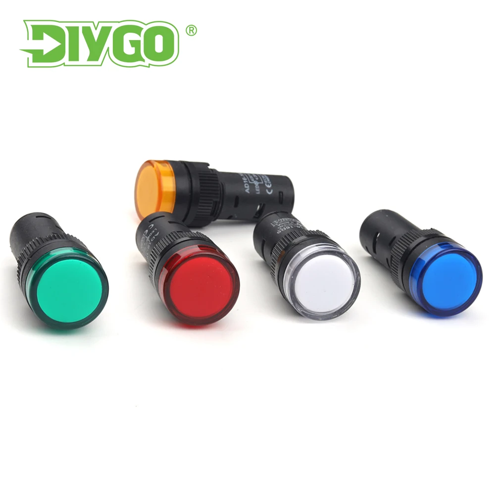 1PCS 16mm 12V 24V 110V 220V 380V AD16-16C Panel Mount Signal Power Led Indicator Light Blue Green Red White Yellow Pilot Lamp
1PCS 16mm 12V 24V 110V 220V 380V AD16-16C Panel Mount Signal Power Led Indicator Light Blue Green Red White Yellow Pilot Lamp