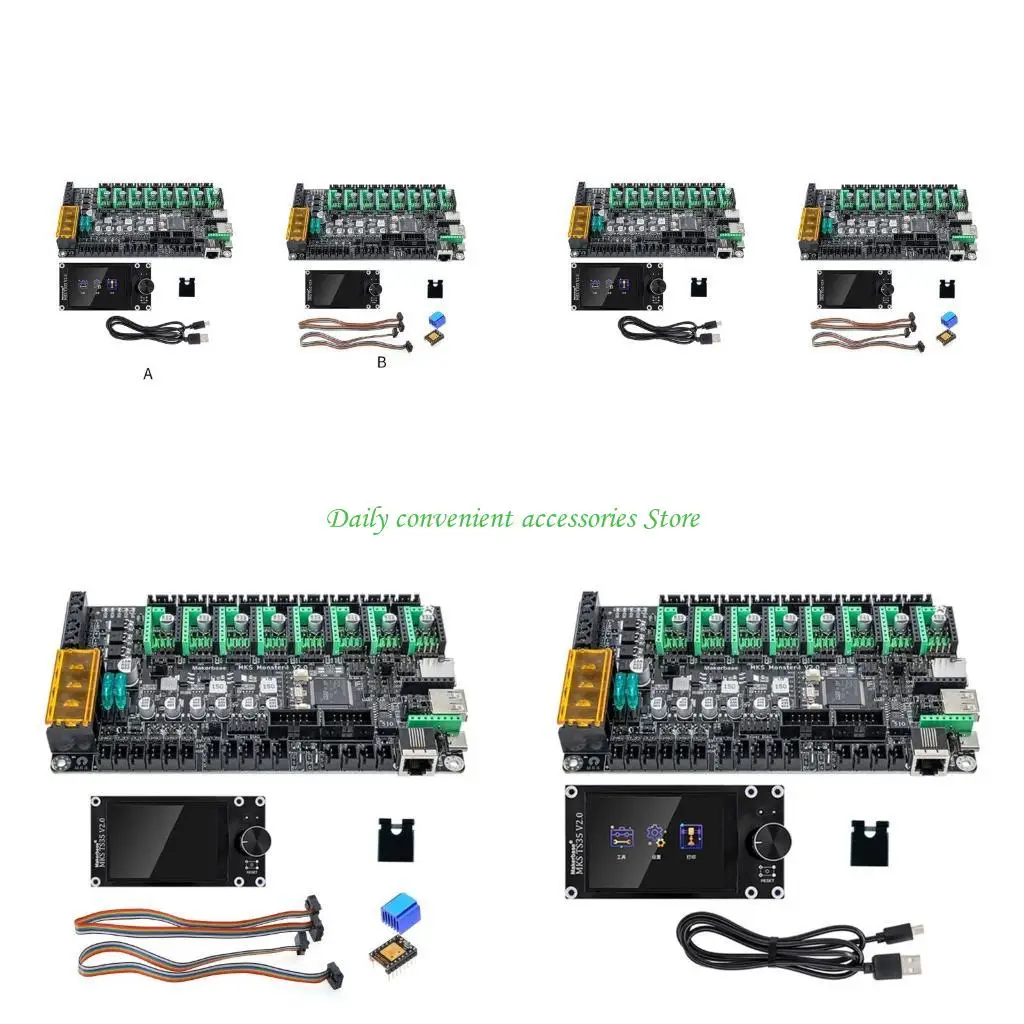 97QB Детали и аксессуары для 3D-принтера Monster8 V2 Плата управления 8-осевая 32-битная материнская плата с экраном дисплея
97QB Детали и аксессуары для 3D-принтера Monster8 V2 Плата управления 8-осевая 32-битная материнская плата с экраном дисплея