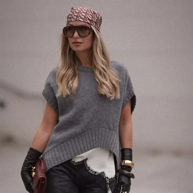 Женский вязаный жилет большого размера без рукавов с круглым вырезом, повседневный пуловер, топ, серый, осень 2021, YENKYE
Женский вязаный жилет большого размера без рукавов с круглым вырезом, повседневный пуловер, топ, серый, осень 2021, YENKYE