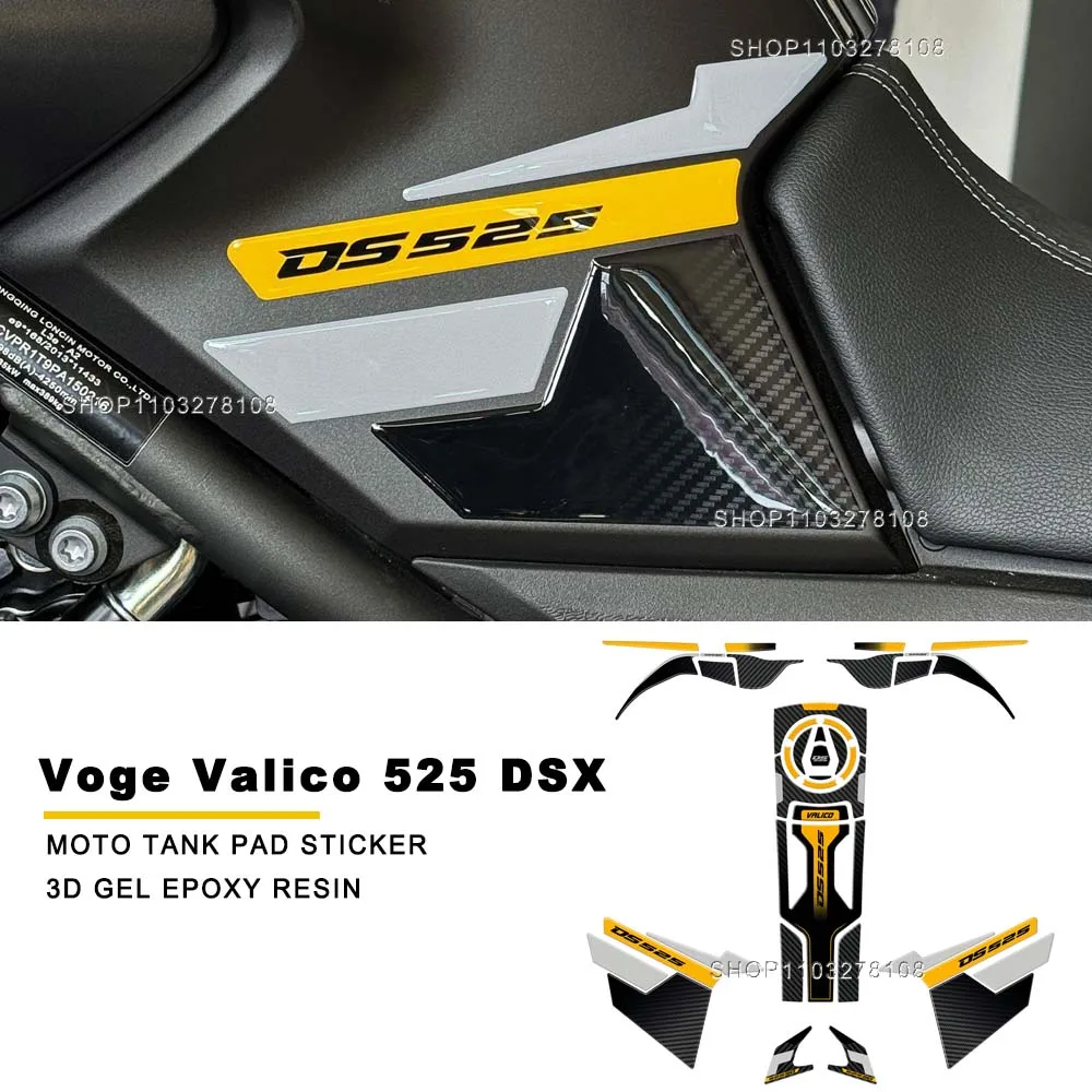 New Voge DS525X Motorcycle Side Fuel Tank Sticker Non-slip 3D Epoxy Resin Protection Decal Kit For Voge Valico 525 DSX 2023 2024
New Voge DS525X Motorcycle Side Fuel Tank Sticker Non-slip 3D Epoxy Resin Protection Decal Kit For Voge Valico 525 DSX 2023 2024