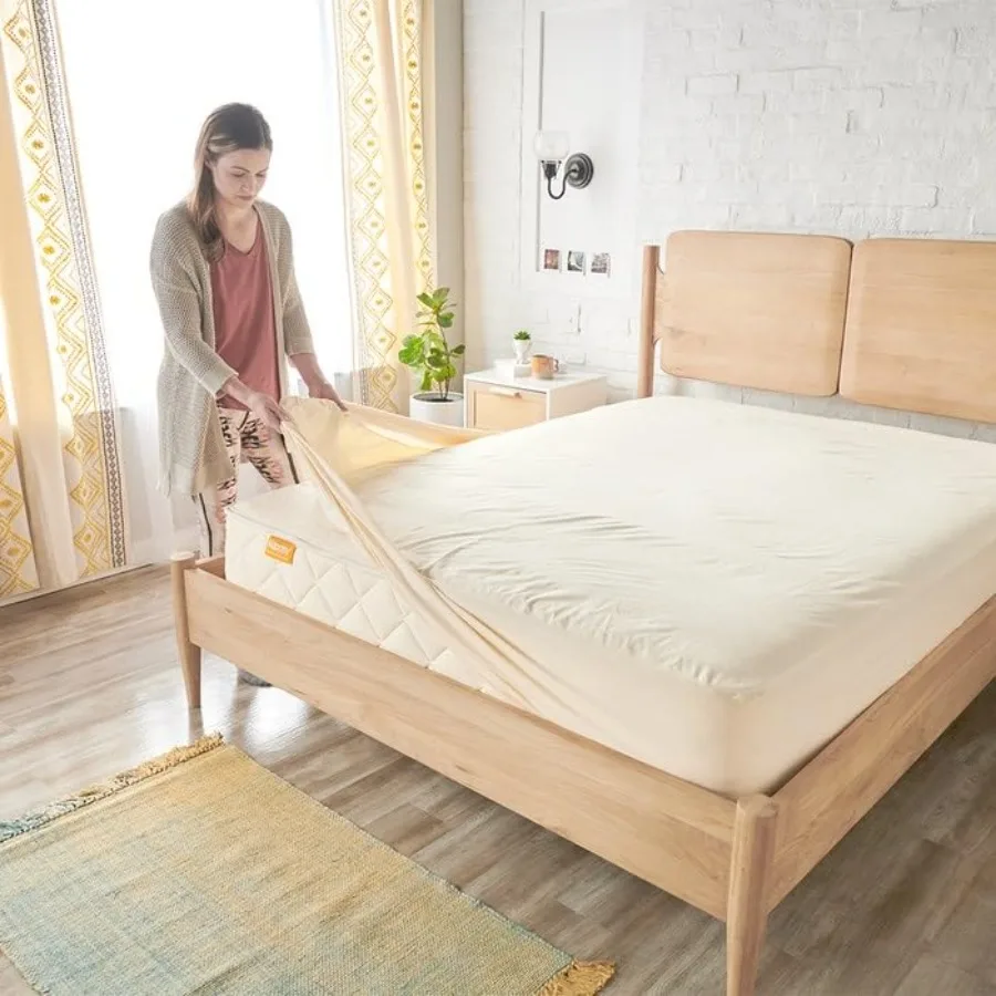 Organic Waterproof Mattress Protector Pad - Elastic Fitted Mattress Protector - Machine Washable Mattress Topper Breathable Fit
Organic Waterproof Mattress Protector Pad - Elastic Fitted Mattress Protector - Machine Washable Mattress Topper Breathable Fit