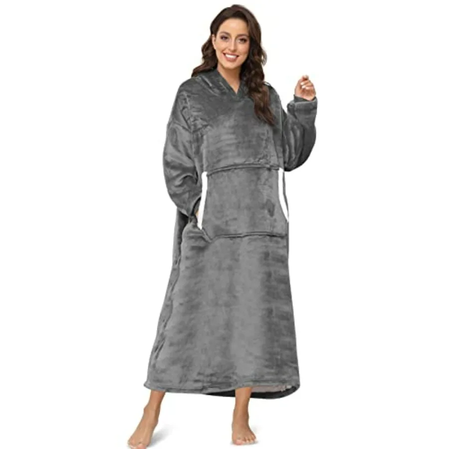 Wearable Blanket for Women Men Long Sherpa Hoodie with Giant Pocket Cosy Onesize Hoodie Blanket Fit for Adult Teens
Wearable Blanket for Women Men Long Sherpa Hoodie with Giant Pocket Cosy Onesize Hoodie Blanket Fit for Adult Teens