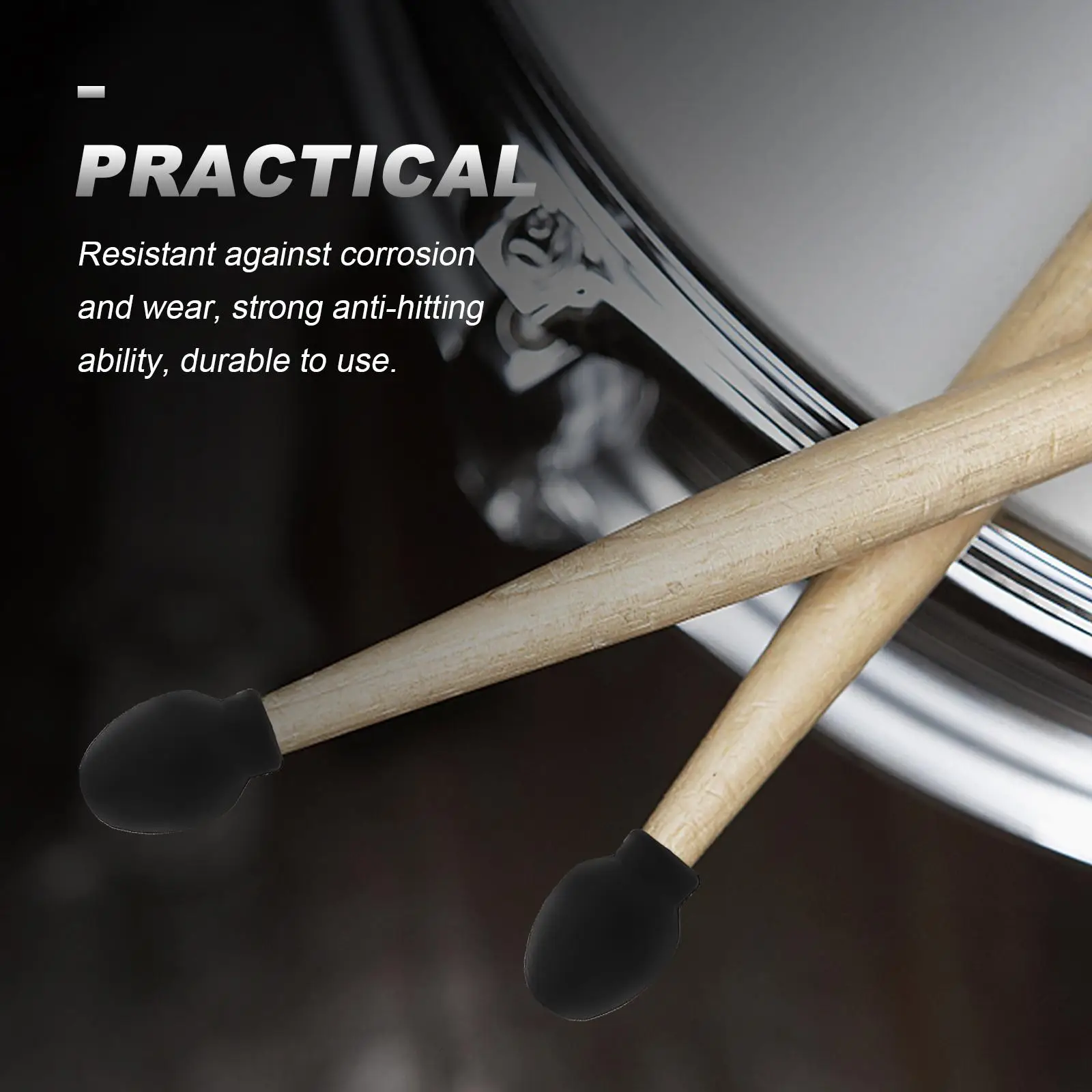 8PCS Rubber Drumstick Tips High Elasticity Silicone Mute Dampeners 4Colors Practice Bass Sound Percussion Accessories
8PCS Rubber Drumstick Tips High Elasticity Silicone Mute Dampeners 4Colors Practice Bass Sound Percussion Accessories