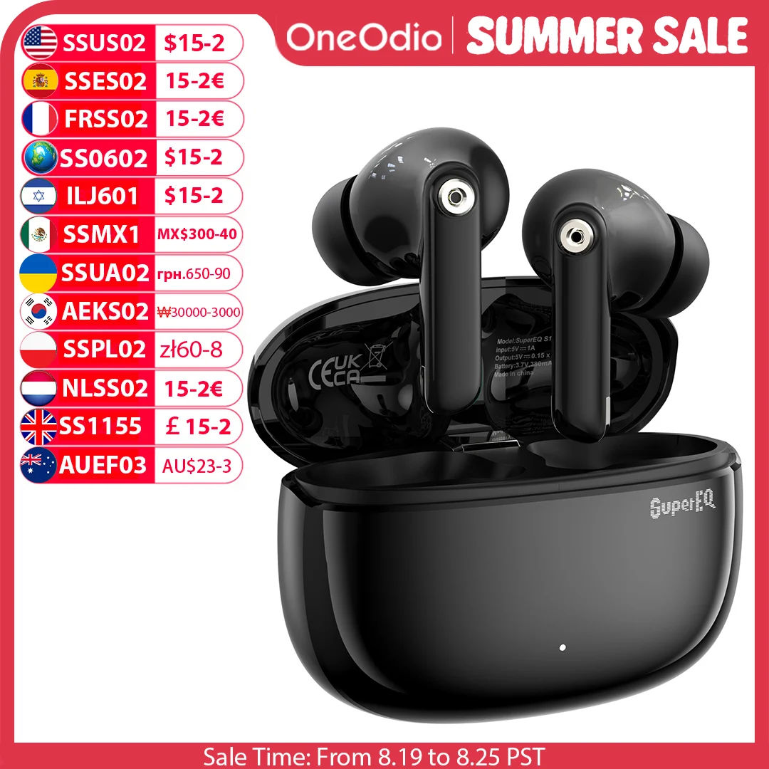 Oneodio SuperEQ S10 ANC Bluetooth 5.4 Wireless Earphones TWS Active Noise Cancelling Headphones Earbuds With ENC Mics Game Mode
Oneodio SuperEQ S10 ANC Bluetooth 5.4 Wireless Earphones TWS Active Noise Cancelling Headphones Earbuds With ENC Mics Game Mode