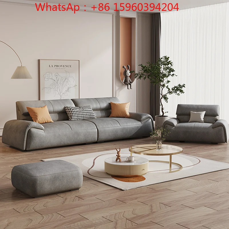 Italian leather sofa modern sofa pedal combination sofa set head cowhide Nordic style small living room leather
Italian leather sofa modern sofa pedal combination sofa set head cowhide Nordic style small living room leather