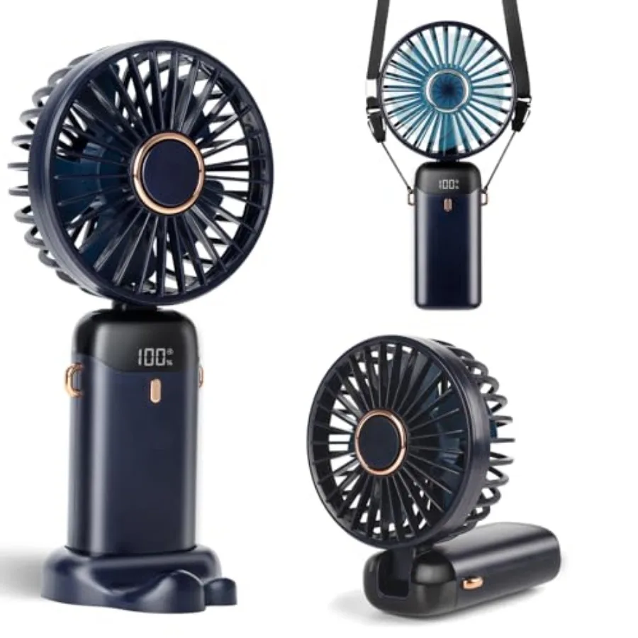 Portable Handheld Fan, 12 hours, Upgrade 3200mAh Portable Fan with LED Display, 90° Foldable, 5 Speed Wind, Hand Held/Neck/Desk
Portable Handheld Fan, 12 hours, Upgrade 3200mAh Portable Fan with LED Display, 90° Foldable, 5 Speed Wind, Hand Held/Neck/Desk