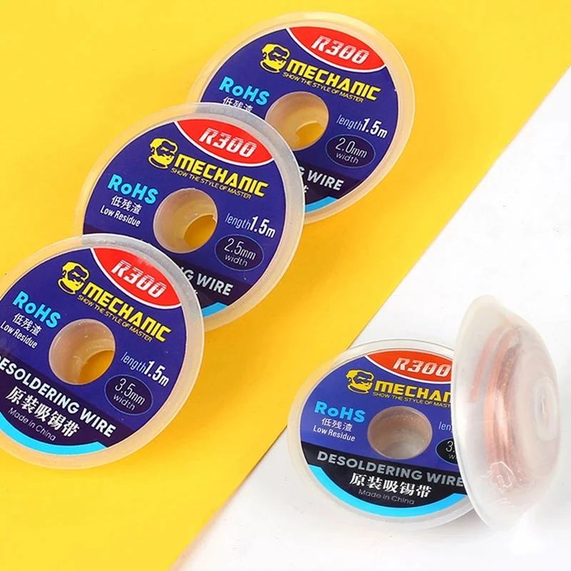 MECHANIC Solder Wick Remover Desoldering Wire Braid BGA Soldering Tools 1.0mm 1.5mm 2.0mm 2.5mm 3.0mm 3.5mm 4.0mm 1.5m 10Pcs Lot
MECHANIC Solder Wick Remover Desoldering Wire Braid BGA Soldering Tools 1.0mm 1.5mm 2.0mm 2.5mm 3.0mm 3.5mm 4.0mm 1.5m 10Pcs Lot