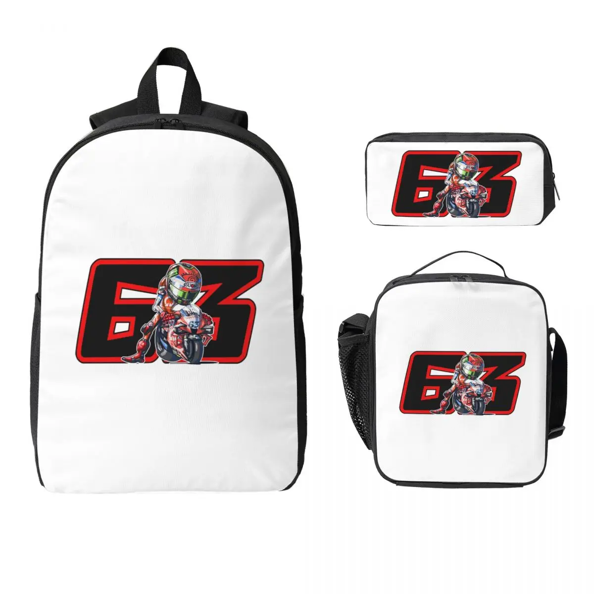 Pecco Bagnaia 63 Backpack Student Boys Girls BookBag School Bag Laptop Shoulder Bags 3ps Insulated Lunch Bag Pencil Case
Pecco Bagnaia 63 Backpack Student Boys Girls BookBag School Bag Laptop Shoulder Bags 3ps Insulated Lunch Bag Pencil Case