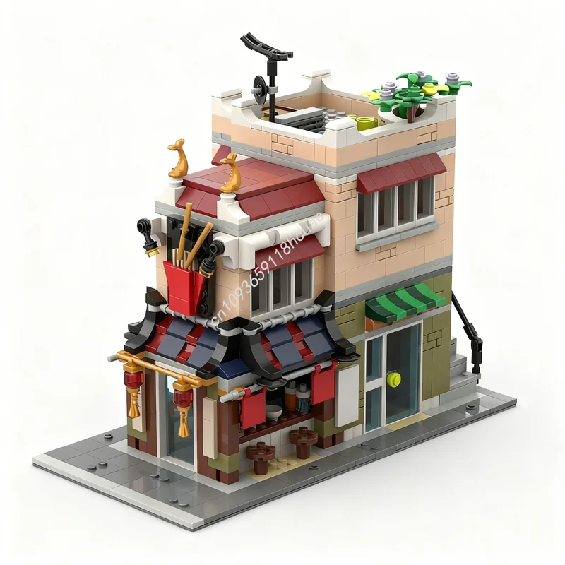 1028 деталей MOC Модульный городской пейзаж: Ресторан-кафе (модернизированная версия), конструктор, развивающая игрушка, подарок на Рождество, кирпичики
1028 деталей MOC Модульный городской пейзаж: Ресторан-кафе (модернизированная версия), конструктор, развивающая игрушка, подарок на Рождество, кирпичики