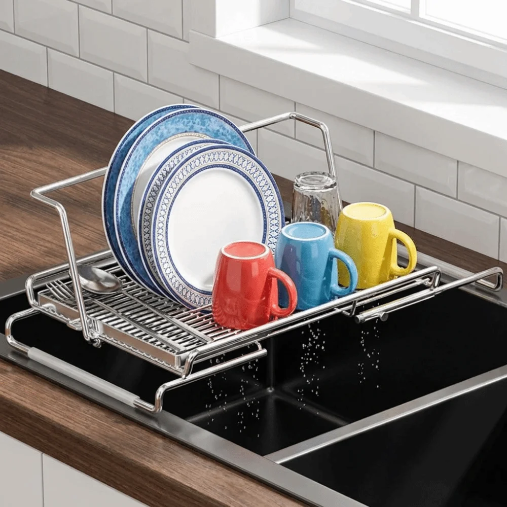 Stainless Steel Telescopic Dish Rack Adjustable Space Saving Dish Drying Rack Non-Slip Sink Drain Basket for Kitchen
Stainless Steel Telescopic Dish Rack Adjustable Space Saving Dish Drying Rack Non-Slip Sink Drain Basket for Kitchen