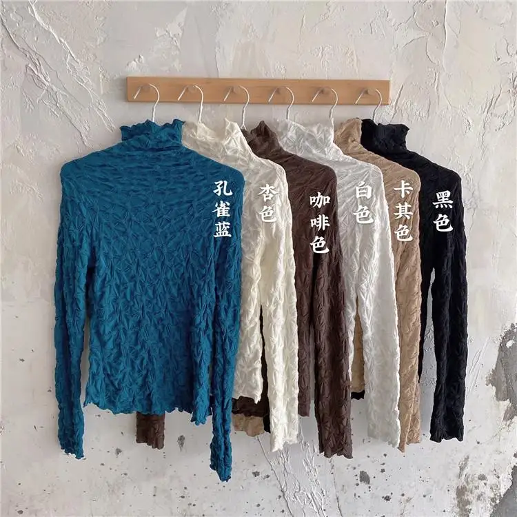 Autumn Winter Coffee Color High Collar Lace Base Shirt Women Long Sleeve Slim Fit Elastic Pleated Top Korean Style Commute Fa...
Autumn Winter Coffee Color High Collar Lace Base Shirt Women Long Sleeve Slim Fit Elastic Pleated Top Korean Style Commute Fa...