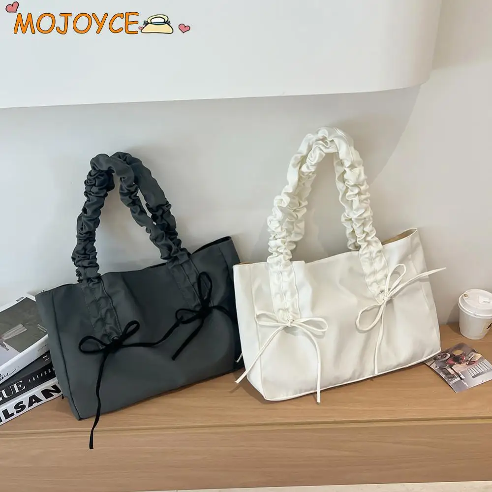 Women Nylon Tote Bag Fashion Shoulder Bag Solid Color with Bow Stylish Crossbody Bag Pleated Shoulder Strap Daily Sling Bag
Women Nylon Tote Bag Fashion Shoulder Bag Solid Color with Bow Stylish Crossbody Bag Pleated Shoulder Strap Daily Sling Bag