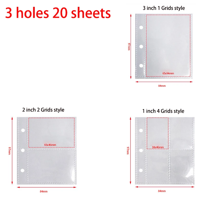 Mini Album Page 3-hole Loose-leaf Replacement Core 1/2/4 Grids Pocket Album Refill Paper Card Waterproof Pocket Photo Holder
Mini Album Page 3-hole Loose-leaf Replacement Core 1/2/4 Grids Pocket Album Refill Paper Card Waterproof Pocket Photo Holder