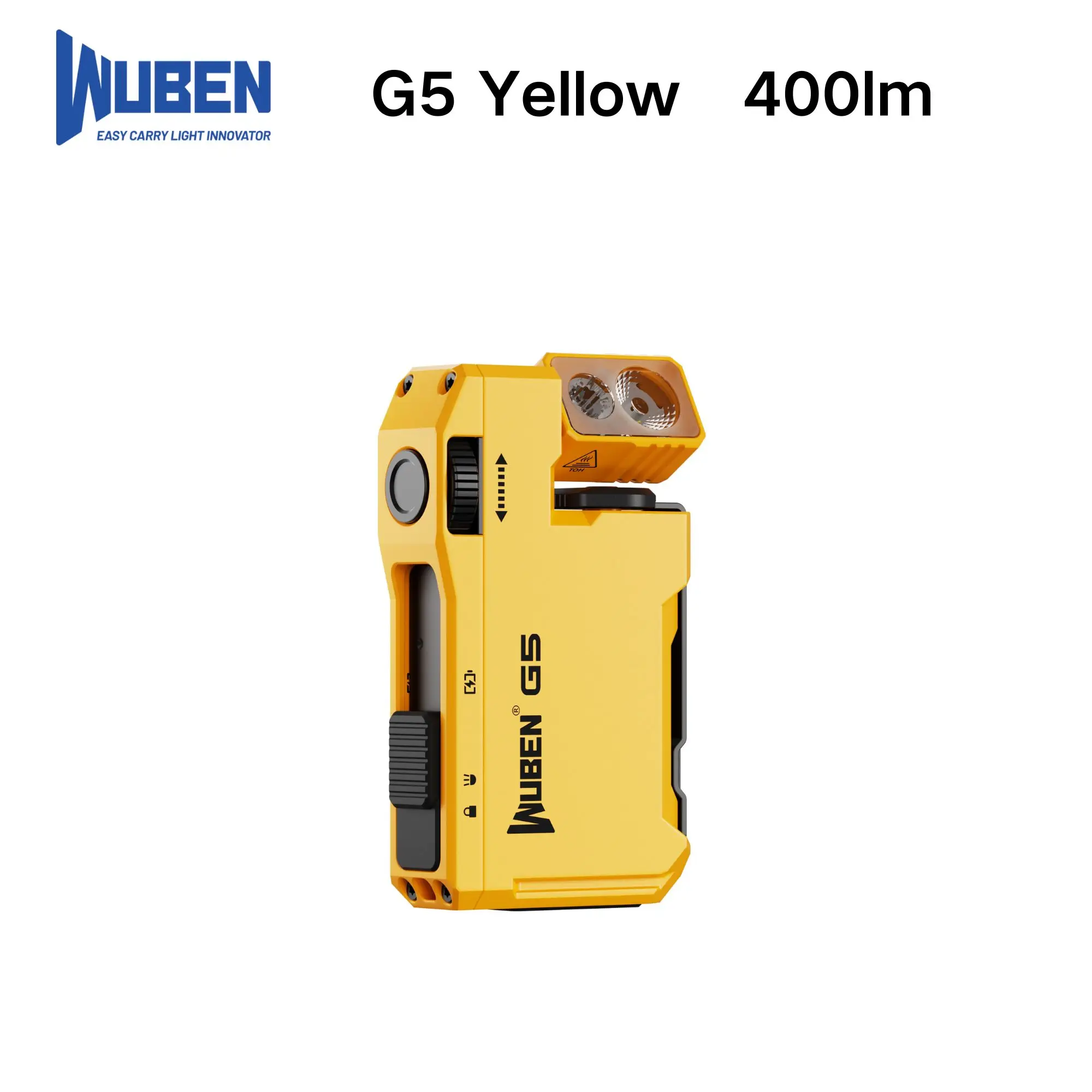 WUBEN G5 Yellow Flashlight 400Lm RGB 180° Rotating Head Magnetic Keychain Type-C Fast Charge 65H IP65 Compact & Rugged
WUBEN G5 Yellow Flashlight 400Lm RGB 180° Rotating Head Magnetic Keychain Type-C Fast Charge 65H IP65 Compact & Rugged