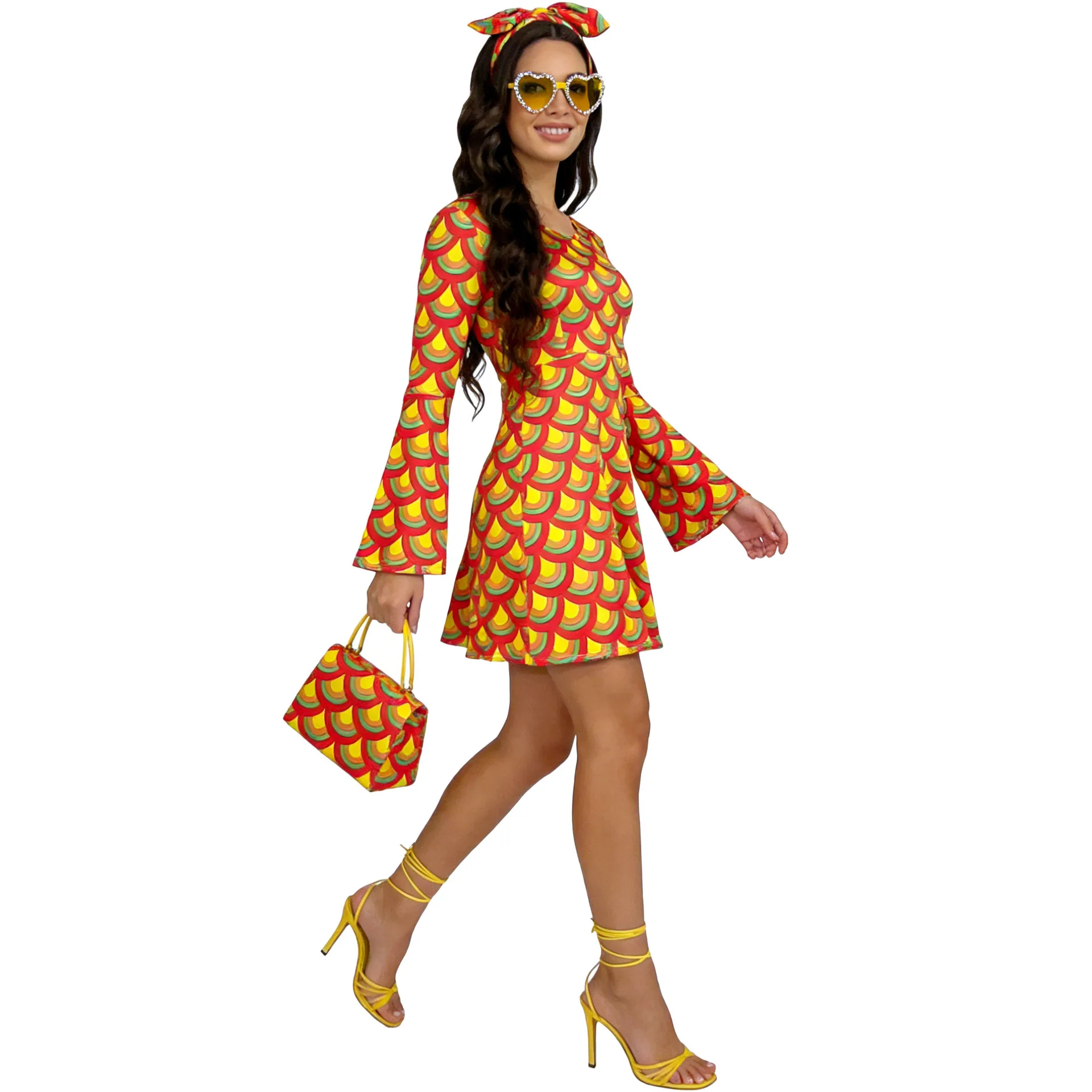 Disco Costume Halloween Dance Party Floral Print Dress 70s 80s Style Retro Cross-Border Ethnic Women's Fashion Dress
Disco Costume Halloween Dance Party Floral Print Dress 70s 80s Style Retro Cross-Border Ethnic Women's Fashion Dress