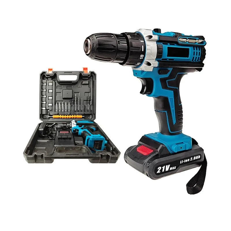 21V Impact Cordless Screwdriver 1600rpm High Speed Drills Rechargeable Battery Drill Household Drill Power Tools with Drill Bits
21V Impact Cordless Screwdriver 1600rpm High Speed Drills Rechargeable Battery Drill Household Drill Power Tools with Drill Bits