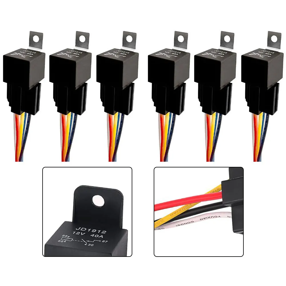 Set of 6 12V 40A 5 Pin For Car Engine Relays with Socket and Wiring for Vehicle Motor and Electrical Applications
Set of 6 12V 40A 5 Pin For Car Engine Relays with Socket and Wiring for Vehicle Motor and Electrical Applications