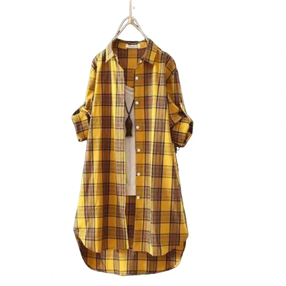 Women Plaid Shirt Coat Long Sleeve Lapel Cardigan for Fall Outfits Loose Fit Mid-length Plaid Print Shirt Coat
Women Plaid Shirt Coat Long Sleeve Lapel Cardigan for Fall Outfits Loose Fit Mid-length Plaid Print Shirt Coat