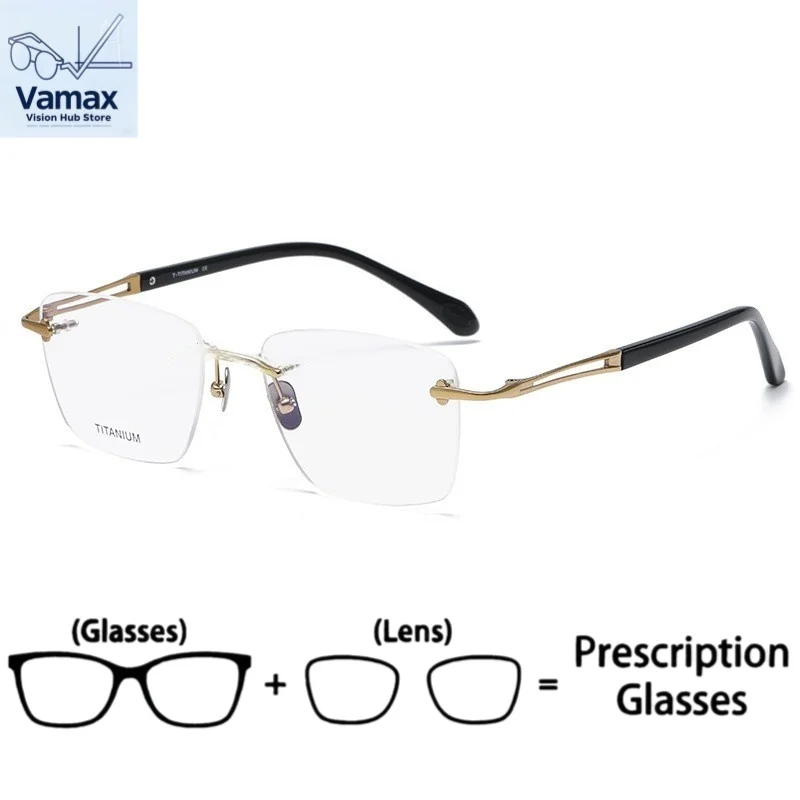 VAMAX Business Pure Titanium Eyeglasses Frame Men Fashion Borderless Rectangular Myopia Blue Light Blocking
VAMAX Business Pure Titanium Eyeglasses Frame Men Fashion Borderless Rectangular Myopia Blue Light Blocking