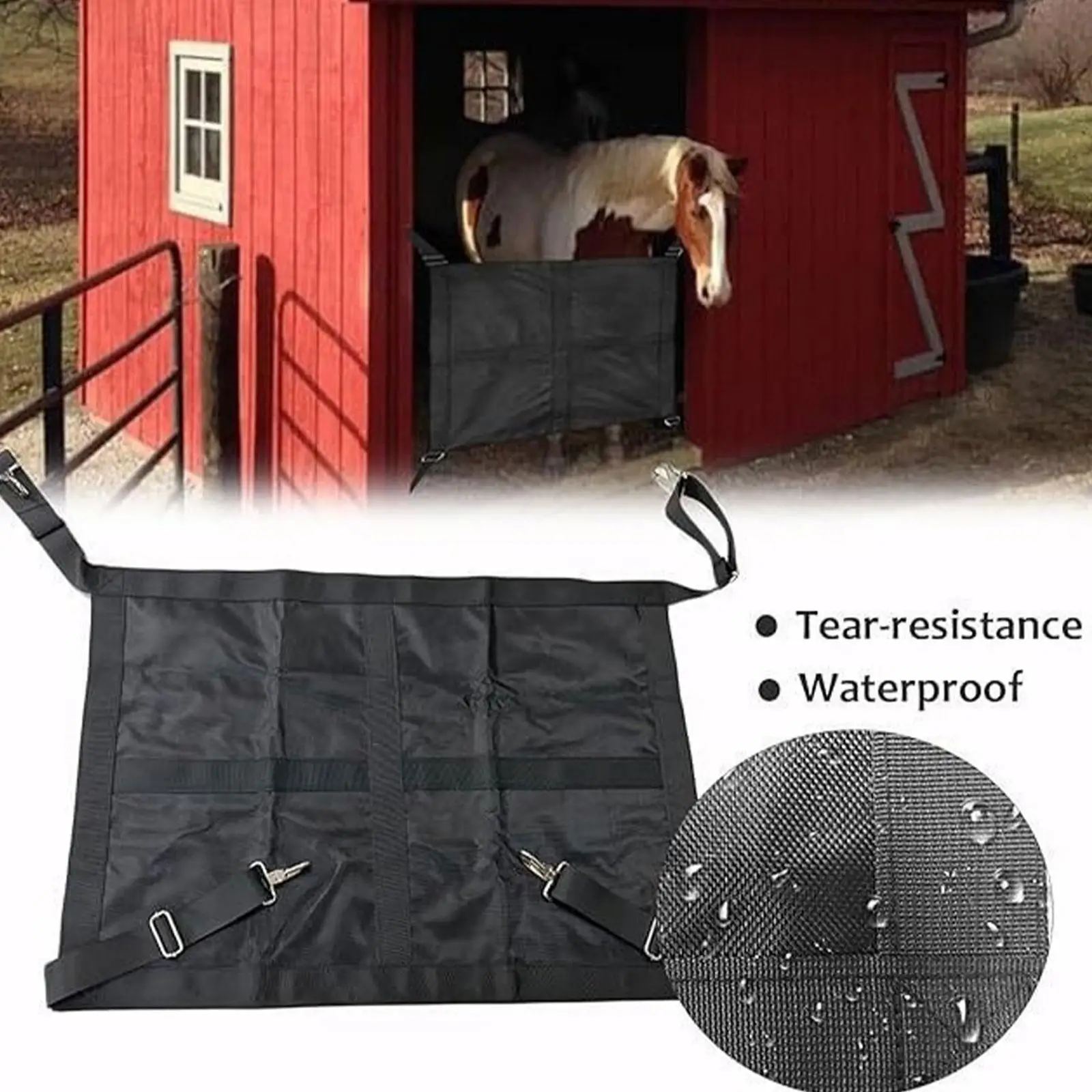 Horse Stall Aisle Guard Flexible Security Oxford Cloth Covered Door Barrier for Horses Pet Stable Stables Supplies
Horse Stall Aisle Guard Flexible Security Oxford Cloth Covered Door Barrier for Horses Pet Stable Stables Supplies