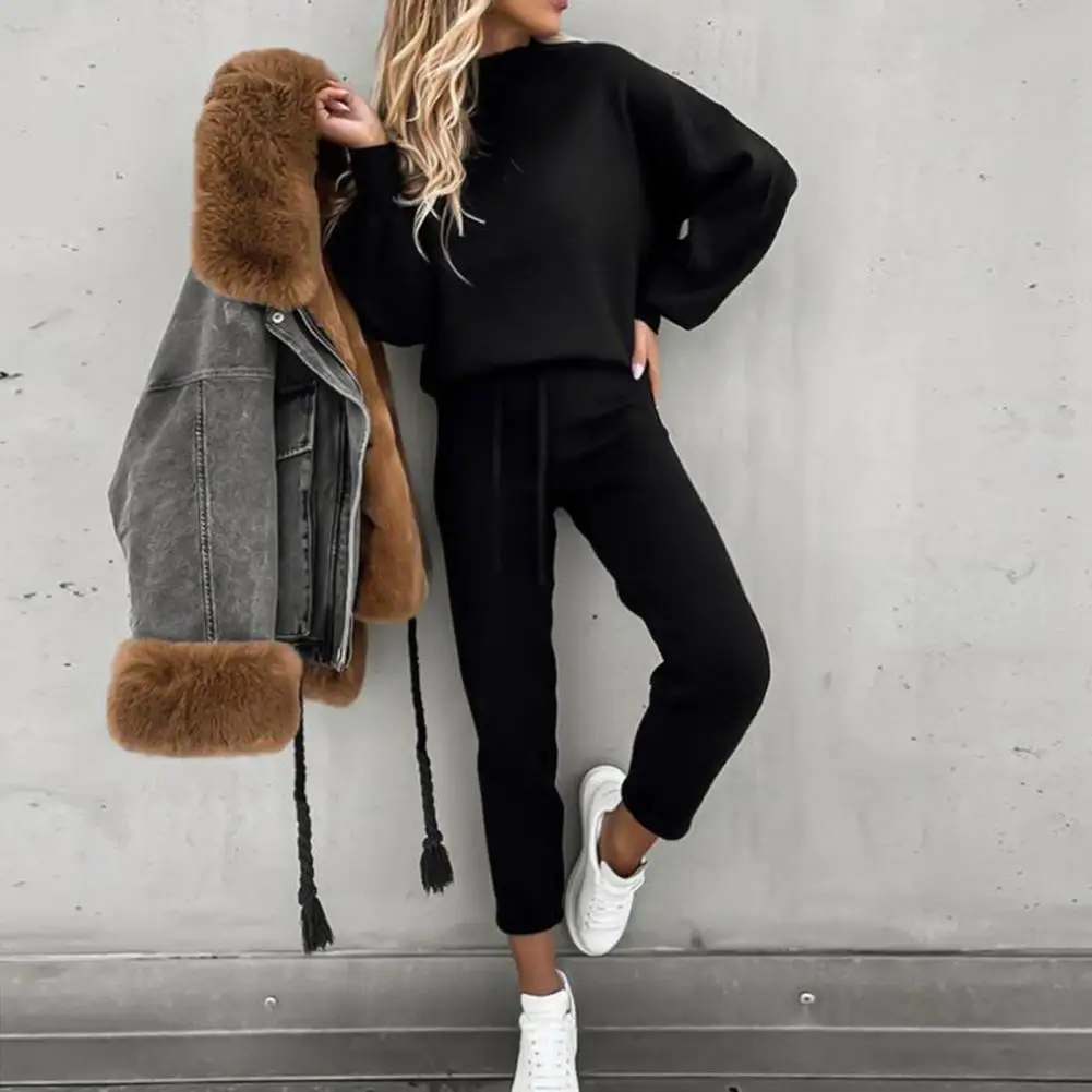 Lady Top Pants Set Loose Long Pants Long Sleeves Lady Sweatshirt Trousers Suit Drawstring Autumn Tracksuit for Jogging
Lady Top Pants Set Loose Long Pants Long Sleeves Lady Sweatshirt Trousers Suit Drawstring Autumn Tracksuit for Jogging