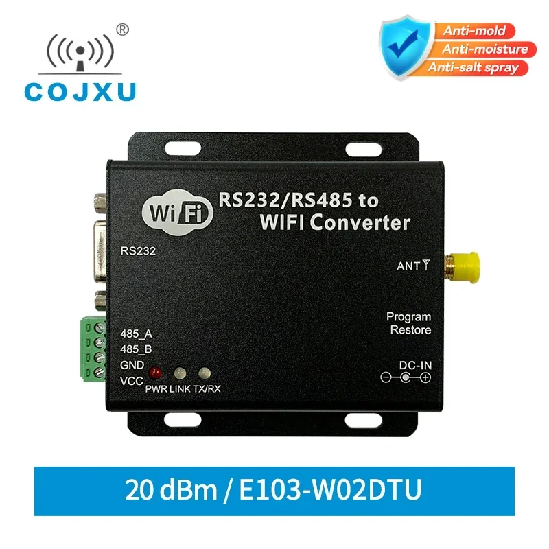 2.4GHz UART-WiFi Server RS232/RS485 to WiFi CC3200 20dBmTCP/IP Network AP SMA-K E103-W02DTU Cojxu Wifi Data Transceiver
2.4GHz UART-WiFi Server RS232/RS485 to WiFi CC3200 20dBmTCP/IP Network AP SMA-K E103-W02DTU Cojxu Wifi Data Transceiver