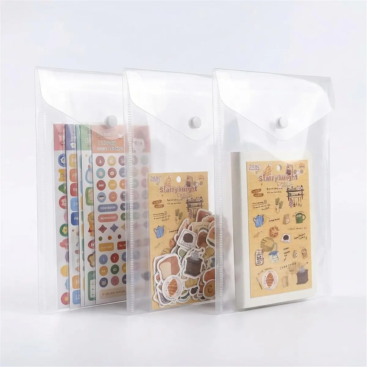 PROMOTION!Sticker Organizer,Clear Plastic Envelopes with Snap,12 Pack Waterproof for Sticker Storage,Scrapbook Storage,Stamping
PROMOTION!Sticker Organizer,Clear Plastic Envelopes with Snap,12 Pack Waterproof for Sticker Storage,Scrapbook Storage,Stamping