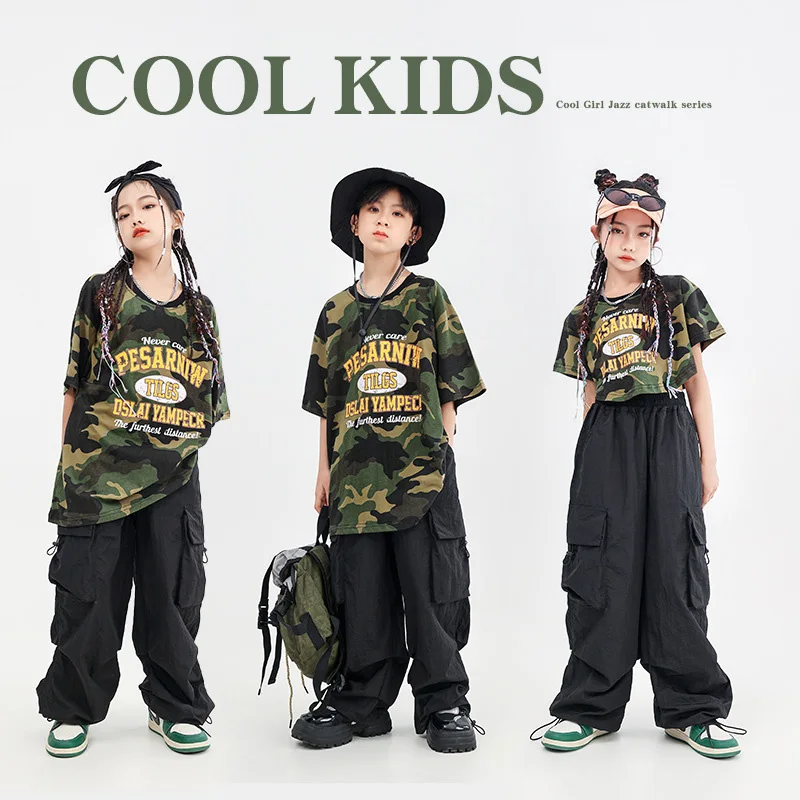 Kid Hip Hop Clothing Black Sleeveless Jacket Vest Green Camo T shirt Casual Cargo Pants for Girl Boy Dance Costume Clothes
Kid Hip Hop Clothing Black Sleeveless Jacket Vest Green Camo T shirt Casual Cargo Pants for Girl Boy Dance Costume Clothes