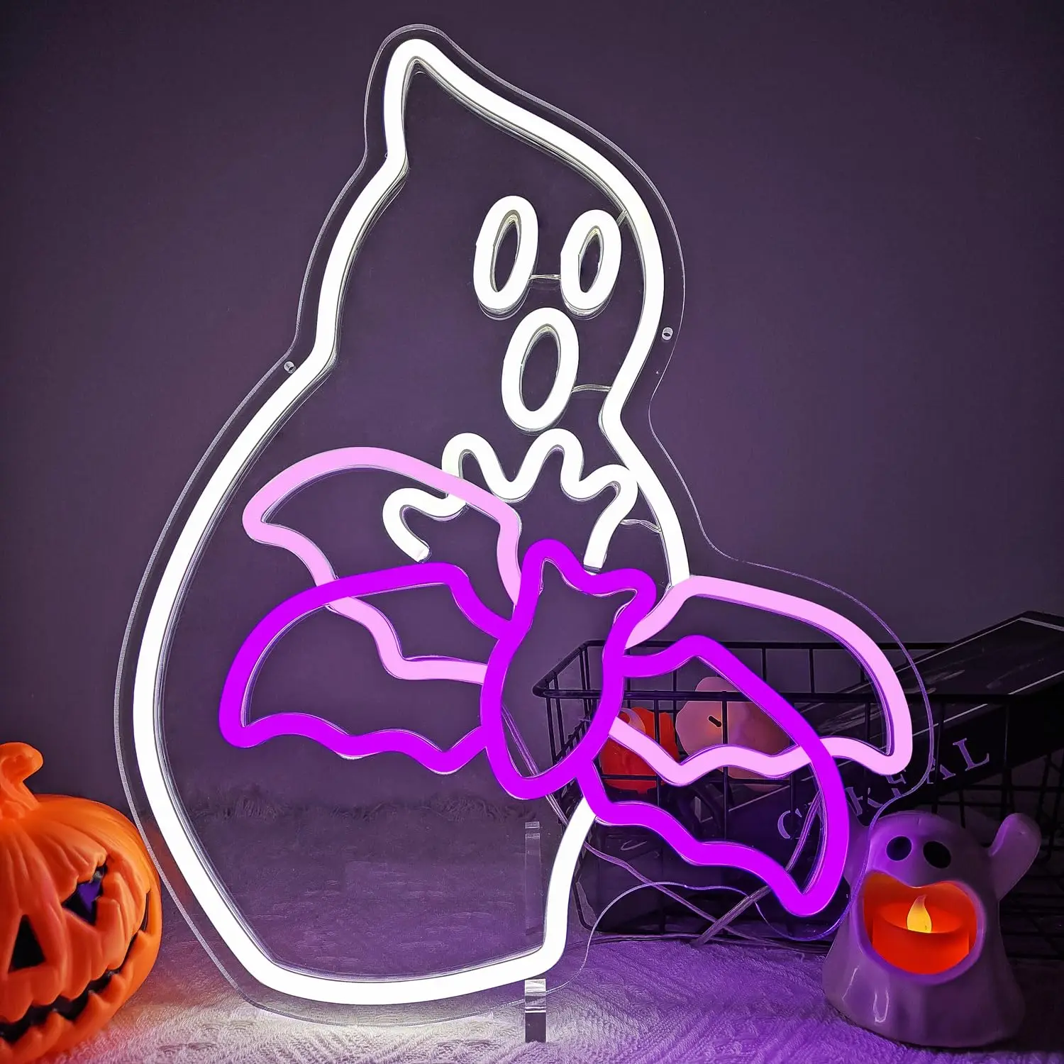 Flying Bat Halloween LED Neon Sign Wall Decor USB Dimmable Light for Window Porch Home Party Spooky Decor Halloween Gift
Flying Bat Halloween LED Neon Sign Wall Decor USB Dimmable Light for Window Porch Home Party Spooky Decor Halloween Gift