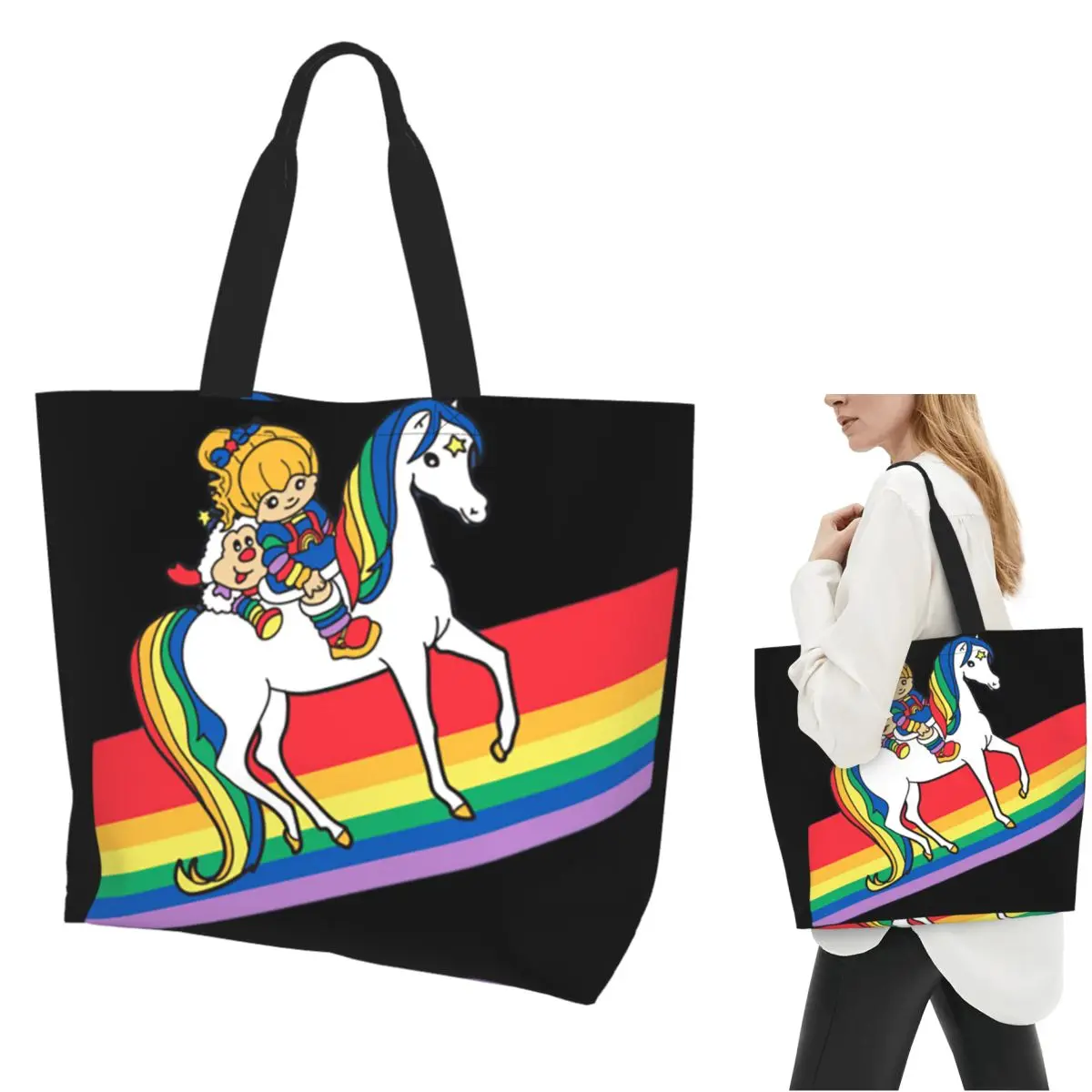 Rainbow Brite And Friends Retro 80s Cartoon Design Shopping Tote Bag Canvas Shoulder Bags Shopper Grocery Handbag for Women
Rainbow Brite And Friends Retro 80s Cartoon Design Shopping Tote Bag Canvas Shoulder Bags Shopper Grocery Handbag for Women