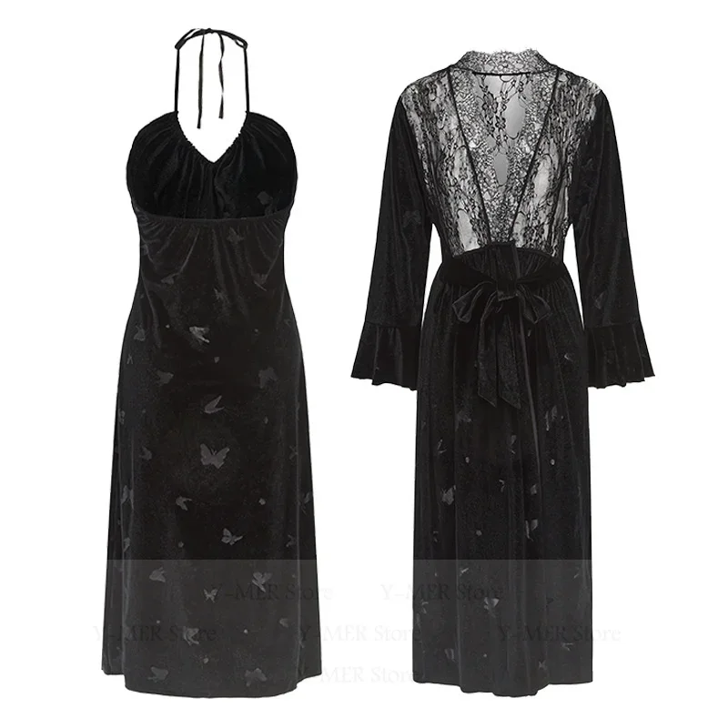 Свадебное платье Vestidos De Novia, ночная рубашка, осенне-зимняя ночная рубашка с лямкой на шее, велюровый халат, женское сексуальное ночное платье, женское кимоно
Свадебное платье Vestidos De Novia, ночная рубашка, осенне-зимняя ночная рубашка с лямкой на шее, велюровый халат, женское сексуальное ночное платье, женское кимоно