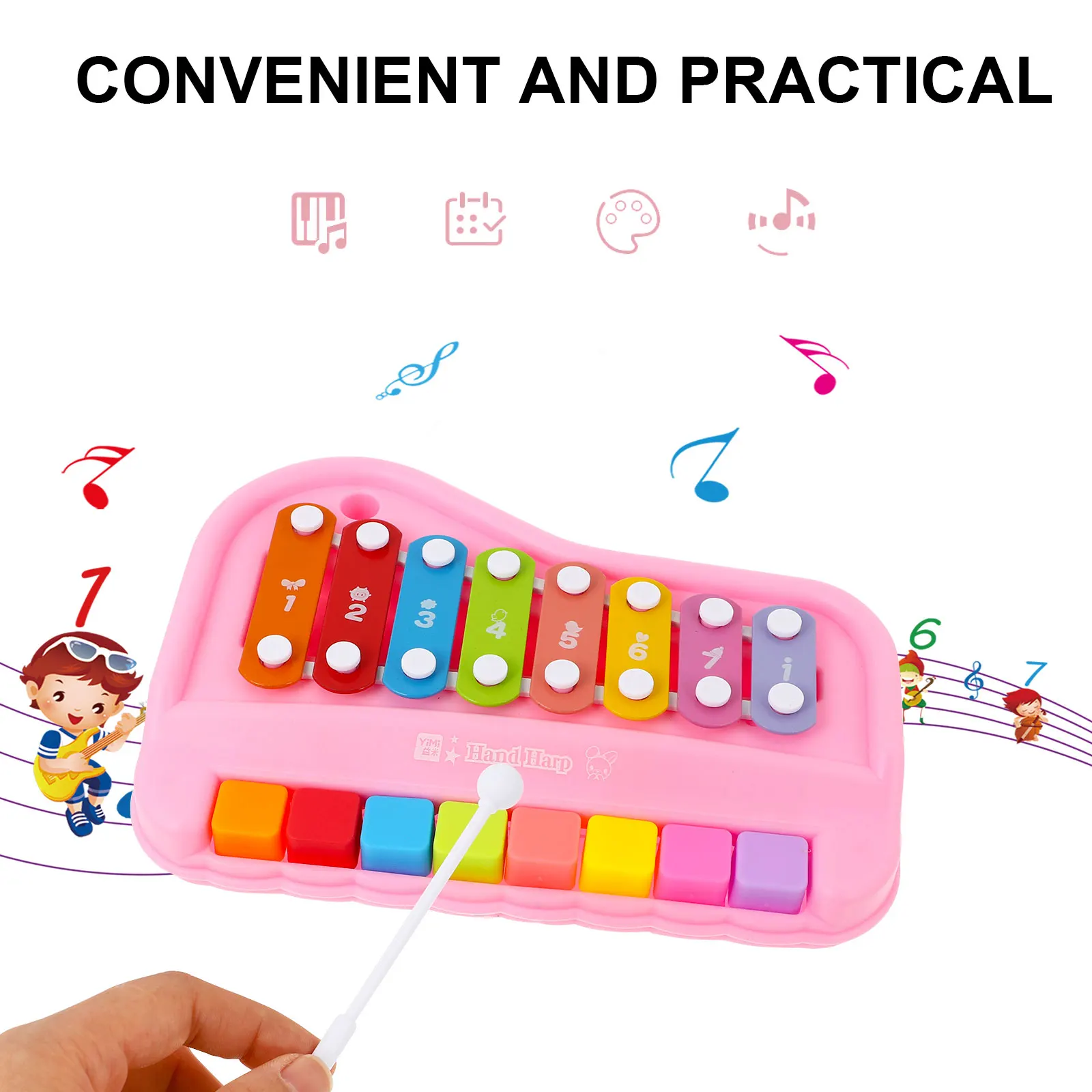 Toddler Musical Instruments Xylophone Toy Children Percussion Knocking 2 1 Early Education Pink Kid Piano Baby 
Toddler Musical Instruments Xylophone Toy Children Percussion Knocking 2 1 Early Education Pink Kid Piano Baby