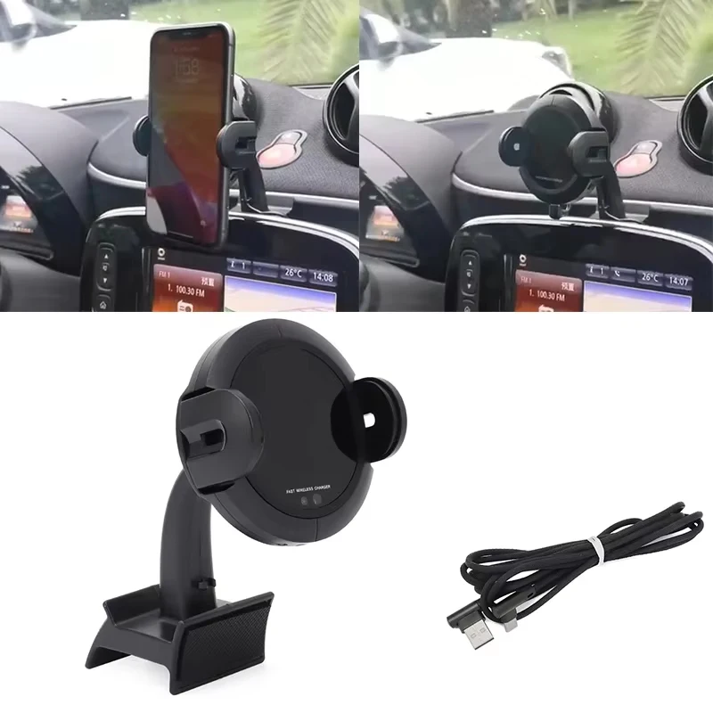 Car Phone Holder with 10W Car Fast Wireless Charger 453 Navigation-Mid Screen Type Infrared Sensor Automatic Quick Charge Black
Car Phone Holder with 10W Car Fast Wireless Charger 453 Navigation-Mid Screen Type Infrared Sensor Automatic Quick Charge Black