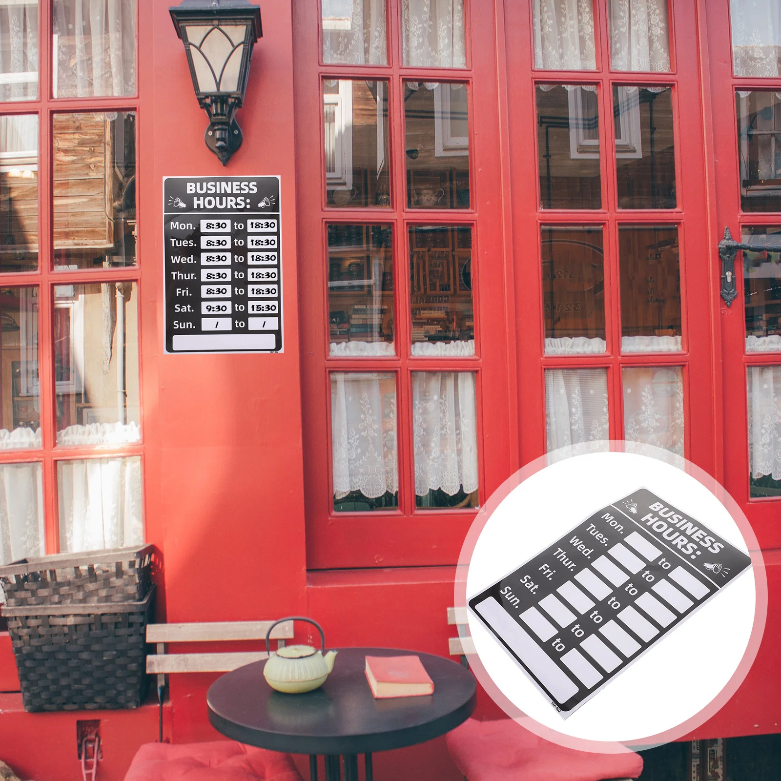 Business Hours Sign PVC Rewritable Self-Adhesive Opening Sticker Sunproof Waterproof Fadeproof Suitable for Store Shop
Business Hours Sign PVC Rewritable Self-Adhesive Opening Sticker Sunproof Waterproof Fadeproof Suitable for Store Shop